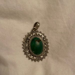 Gorgeous, real turquoise/silver pendant